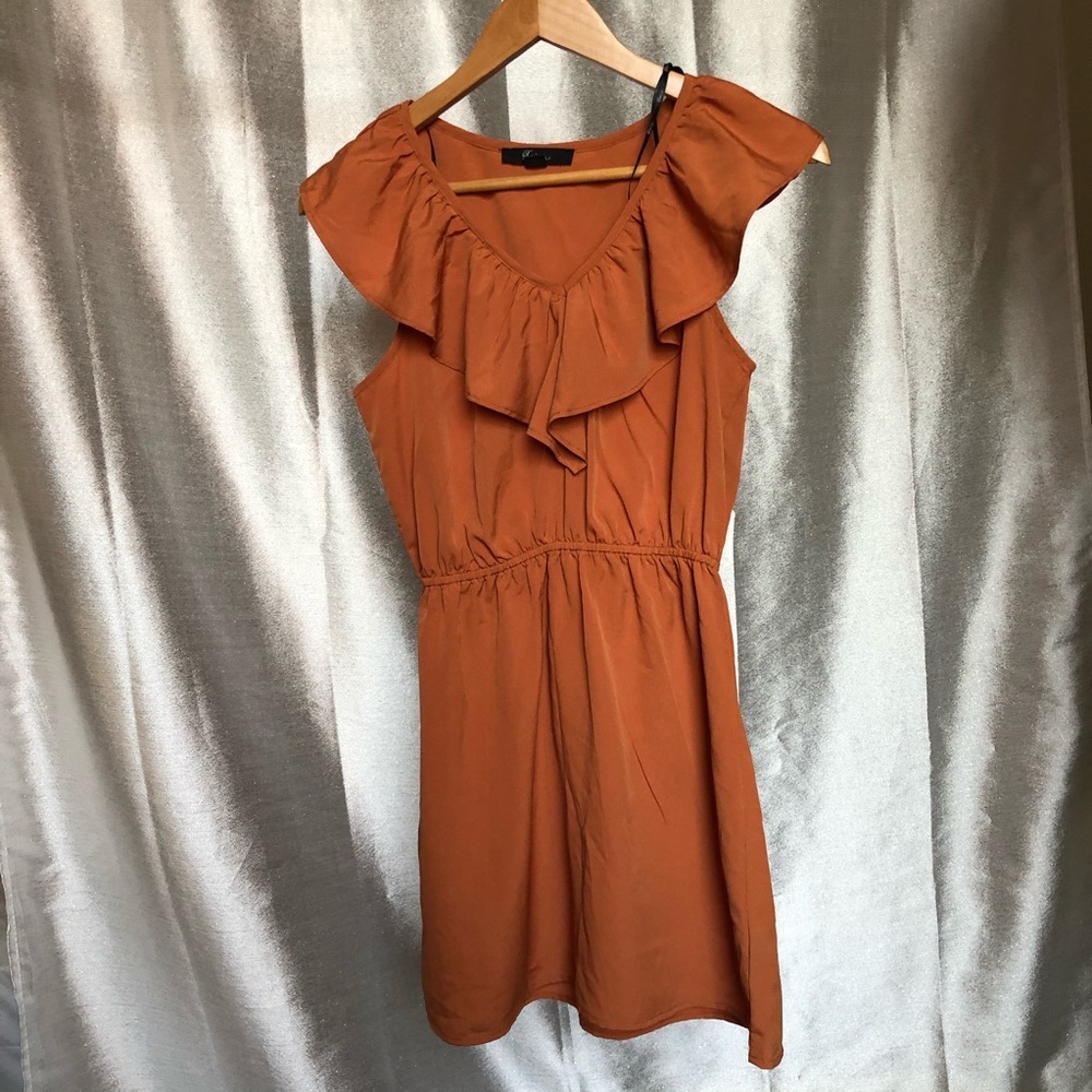 Orange ruffle Dress